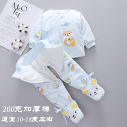新生嬰兒兒衣服女孩子套裝初生寶寶純棉冬季棉服男保暖和尚服上衣 【清倉款】加厚保暖H902藍色 59 碼 2-5個(gè)月寶寶