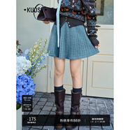 闊色黑灰色a字半身裙傘裙2025秋冬季新款女半裙毛衣裙咖色短裙子 藍色 L