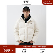 Teenie Weenie小熊男裝三防面包輕盈休閑細格紋肌理保暖羽絨服 象牙白 XL (180)