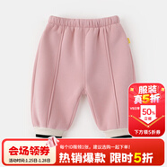 嘟嘟家女童加絨褲子冬裝兒童冬季保暖長(cháng)褲男童加厚休閑褲寶寶運動(dòng)褲冬款 粉紅色 80