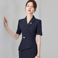 甘璐職業(yè)連衣裙女夏季新款短袖正裝裙子夏天上班通勤工裝高端西裝套裝 均碼