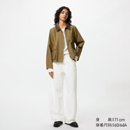 優(yōu)衣庫女裝男裝寬松廓形牛仔褲/彎刀鐮刀褲子479000 482280 482280/00白色 27 /160/68A