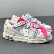 莆田2026爆款OW聯(lián)名綁帶Dunk百搭灰白潮流板鞋男女潮鞋ins男鞋 ow藍綁帶【頂級純原】 42