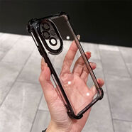 際客適用華為榮耀200手機殼鏡頭全包200pro保護套華honor100硅膠榮耀9 軟硅膠巜巜石墨黑-四角氣囊防摔軟殼送全屏保護膜 榮耀200