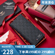 FALAMAONE男士錢(qián)包長(cháng)款商務(wù)錢(qián)夾時(shí)尚大容量皮夾子實(shí)用生日禮物 錢(qián)包QB206-3【專(zhuān)柜原裝紙盒】 時(shí)尚百搭