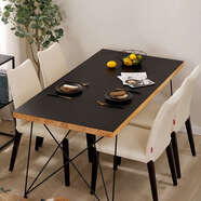 語(yǔ)森憶色防水防油免洗餐桌布書(shū)桌茶幾啞光桌墊 黑色 80x160cm（超全尺寸 供您選擇）