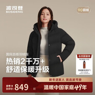 波司登25年羽絨服女冬90絨加厚連帽寬松商場(chǎng)同款新年紅外套