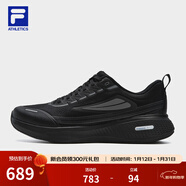 斐樂(lè )（FILA）柔云3+ S路跑鞋男鞋輕質(zhì)運動(dòng)鞋子賈卡跑步鞋 黑/雪白-BS 43