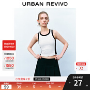 UR2025夏季新款女裝時(shí)尚休閑撞色拼接修身圓領(lǐng)背心UYY450125 本白 XS