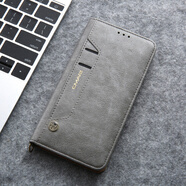 Z三星S24S23Ultra適用插卡翻蓋皮套防摔全包商務(wù)手機殼A55A53Note20保護套 時(shí)尚灰(插卡零錢(qián)包) 三星GalaxyNote10+