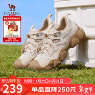 駱駝（CAMEL）丑萌登山鞋4.0 山系徒步鞋女增高戶(hù)外休閑鞋 L25S469032 杏/金 37