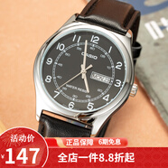 卡西歐（CASIO） 卡西歐(CASIO)男表休閑簡(jiǎn)約石英皮帶手表學(xué)生腕表商務(wù)送男友禮物 MTP-V006L-1B2