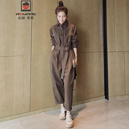 AEMAPE氣質(zhì)女神范高級感工裝連體褲女春秋2025新款休閑減齡連身衣褲套裝 圖片色 S 85-95斤