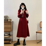 FHHUABD2026秋季搭配一整套大碼女裝胖mm小香風(fēng)長(cháng)袖襯衫半身裙時(shí)尚兩件套 酒紅色(版)【可甜可鹽御姐輕熟/今年流行漂亮/質(zhì)感 2XL 【140-160斤】
