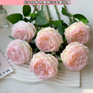 語(yǔ)森憶高端濕感奧斯汀粉色玫瑰花束攝影海邊黑紗婚紗影樓拍照仿真花假花 6枝奧斯汀白粉色 6支