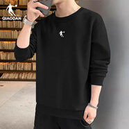 喬丹（QIAODAN）衛衣男士春秋季內搭衣服打底衫休閑上衣長(cháng)袖t恤外套跑步運動(dòng)服 336黑色 XL /180