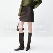 麥檬【1/23上新】MM復古百搭A字遮跨顯瘦半身裙短款咖色26春新品 棕色5H3140341 S