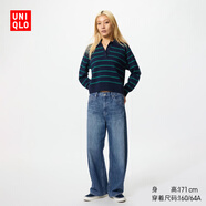 優(yōu)衣庫女裝男裝寬松廓形牛仔褲/彎刀鐮刀褲子479000 482280 482280/67海藍色 32 /170/82A