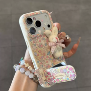 三棲虎滿(mǎn)屏碎花毛絨兔支架適用蘋(píng)果17手機殼17promax16可愛(ài)15皮質(zhì)14promax個(gè)性可愛(ài)立體小兔13防摔12保護 A212滿(mǎn)屏小碎花+卡通立體蝴 iPhone6plus