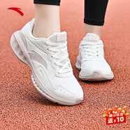 安踏運動(dòng)鞋女鞋秋冬新款防水皮面跑步鞋休閑鞋百搭輕便軟底減震小白鞋 【星云-皮面防潑水】象牙白/藕灰 40 (250mm)