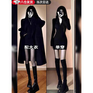 渠辰包臀連衣裙裙子女冬季2025新款秋冬成熟御姐短裙約會(huì )性感氣質(zhì)高級 黑色半拉鏈包臀裙 均碼 建議【80-115斤】