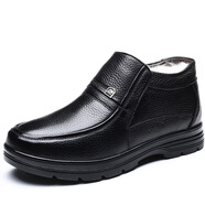 富貴鳥(niǎo)（FUGUINIAO）46冬季棉鞋男鞋保暖47羊毛加絨加厚48老人高幫中老年爸爸皮鞋 812【黑色】白羊毛 35