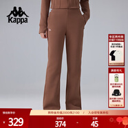 卡帕（Kappa）背靠背運動(dòng)褲女新款休閑百搭針織長(cháng)褲修身顯瘦喇叭衛褲K0F22AK40