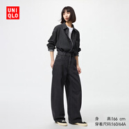 優(yōu)衣庫女裝男裝寬松廓形牛仔褲/彎刀鐮刀褲子479000 482280 479000/08深灰色 24 /155/62A