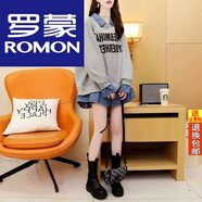 羅蒙（ROMON）假兩件polo領(lǐng)女士厚T恤2026年新款早春裝洋派大尺碼牛仔上衣 灰色【春秋薄i款】 L _115-135斤