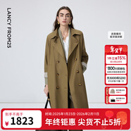 朗姿【Basic衣櫥】經(jīng)典雙排扣風(fēng)衣外套法式高智氣質(zhì)大衣秋季新款 棕色 S