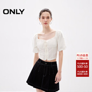 ONLY秋季法式復古宮廷風(fēng)泡泡袖方領(lǐng)雪紡衫女|124351001 A06 急流白色 M 165/84A