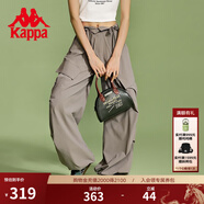 卡帕（Kappa）傘兵褲新款女雙層高腰運動(dòng)長(cháng)褲多口袋黑色休閑衛褲KPDFCAY01 瓦廠(chǎng)灰-1213 M