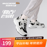 Skechers斯凱奇兒童鞋男女童鞋四季休閑運動(dòng)鞋耐磨跑步鞋405304L/303967L 女童/白色/黑色/WBK 34
