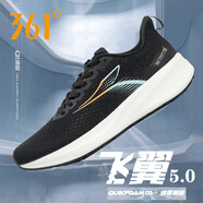 361°男鞋運動(dòng)鞋25夏季款針織網(wǎng)面透氣跑鞋舒適Q彈超飛翼伍系列跑步鞋 曜石黑 46