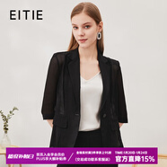 愛(ài)特愛(ài)（EITIE）網(wǎng)紗透感輕薄西裝短外套顯瘦通勤精致時(shí)尚夏季新款7003701 黑色20 2XL 175