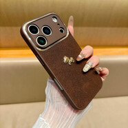 米尼鹿 適用蘋(píng)果13promax手機殼帶掛繩蘋(píng)果12promax保護套女款新馬年硅膠軟邊高級感花趙露思蘋(píng)果13皮質(zhì) 單殼+小金馬【月坑紋皮質(zhì)】+五金鏡頭圈 蘋(píng)果13