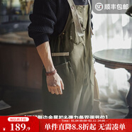 馬登工裝美式復古BF背帶褲男寬松直筒高腰男士休閑褲秋冬連體長(cháng)褲子 軍綠色 2XL