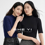 奢意【云朵面膜T】2026春款天絲羊毛半高領(lǐng)中袖顯瘦百搭洋氣t恤女上衣 香草色 S 80-95斤/卡碼拍大