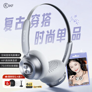 iKF R1 Pop頭戴式藍牙耳機無(wú)線(xiàn)耳麥電競游戲運動(dòng)音樂(lè )空間音效藍牙6.0高顏值男女生適用于手機電腦平板 星光銀-潮流穿搭小頭戴 標配 支持APP拓展