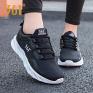 361°女鞋運動(dòng)鞋2026年春季361度網(wǎng)面透氣學(xué)生女士休閑旅游鞋跑步鞋子R 曜石黑/361度白 36