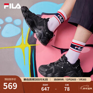FILA 斐樂(lè )貓爪鞋4代女鞋老爹鞋情侶運動(dòng)鞋復古時(shí)尚休閑鞋網(wǎng)面透氣 【女款】黑-BK 36
