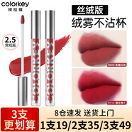 Color Key珂拉琪唇釉口紅唇泥啞光鏡面學(xué)生不易沾杯防汗官方旗艦款 絲絨系【2.5版本】R608 焦糖紅棕