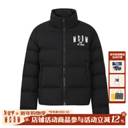 MEDM國潮基礎款羽絨服男春秋季美式高街復古oversize保暖休閑外套 黑白色 L