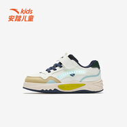 安踏童鞋兒童板鞋男女小童生活系列春秋新款鯊魚(yú)低幫板鞋魔術(shù)貼運動(dòng)鞋 象牙白/拿鐵卡其/淡鋼藍-2 29
