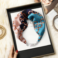 viney品牌圍巾 鎖骨磁扣設計幾何圖案歐美風(fēng)格 春夏秋冬四季適用絲巾女 卡其色