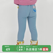 papa爬爬冬季兒童打底褲仿牛仔長(cháng)褲男女寶寶加絨保暖百搭時(shí)髦潮 淺藍色 80 cm