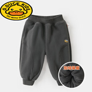 G.duck嬰兒加絨長(cháng)褲子秋冬款男童加厚冬裝2025新款兒童女寶寶保暖運動(dòng)褲 銀灰色 碳灰 【內里加絨】 100  CM(不可開(kāi)檔)