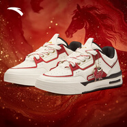 安踏好事發(fā)生波浪4丨馬年騏驥紅男鞋紅色板鞋男女同款新年潮流運動(dòng)鞋 【女款驁杰】象牙白/馬踏紅-10 41 (男款)/37.5(女款)