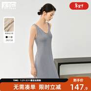 對白【花瓣雅瓷裙】新中式無(wú)袖背心連衣裙女2025夏季新款氣質(zhì)長(cháng)裙 淺花灰 S