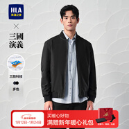 海瀾之家（HLA）夾克男款輕商務(wù)經(jīng)典系列三防印花外套男秋季 HWJAW3W027A黑色55 S 165/84A 推薦114~124斤